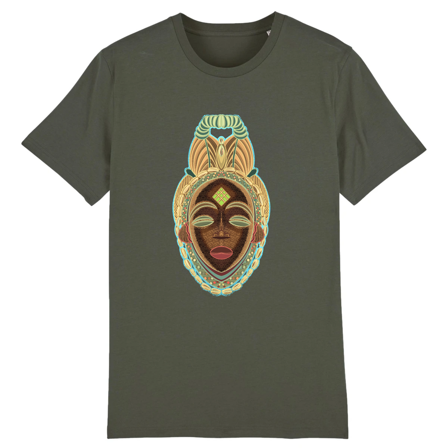 T-shirt Unisexe Personnalisable "Masque du Gabon" - Tony Faith - KEMIT'ART - Martinique - Guadeloupe - Guyane - Créole