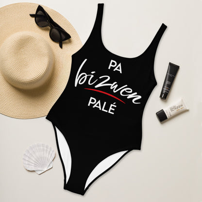 1 Piece Swimsuit "Pa bizwen palé" - Fos Kréyol