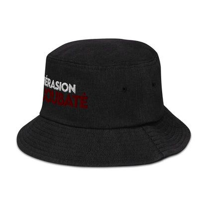 “Jénérasion Djoubatè” denim bucket hat - Fos Kréyol