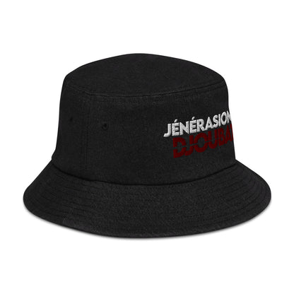 “Jénérasion Djoubatè” denim bucket hat - Fos Kréyol