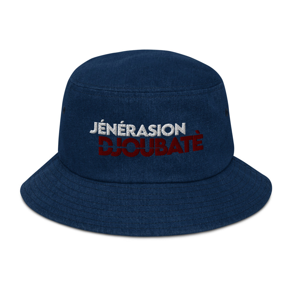 “Jénérasion Djoubatè” denim bucket hat - Fos Kréyol