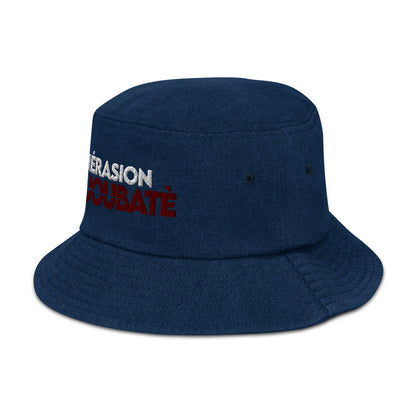 “Jénérasion Djoubatè” denim bucket hat - Fos Kréyol