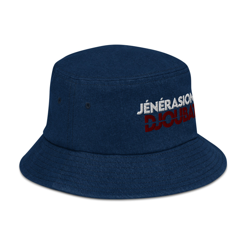 “Jénérasion Djoubatè” denim bucket hat - Fos Kréyol