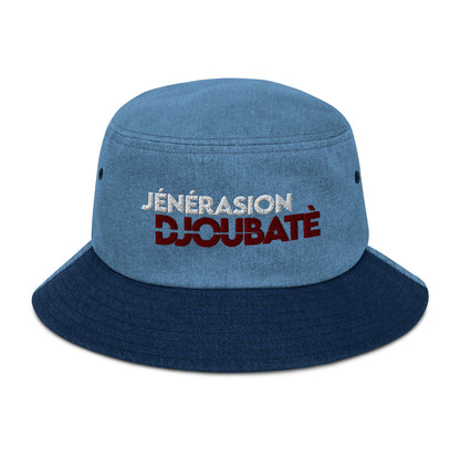 “Jénérasion Djoubatè” denim bucket hat - Fos Kréyol