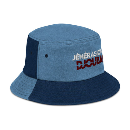 “Jénérasion Djoubatè” denim bucket hat - Fos Kréyol