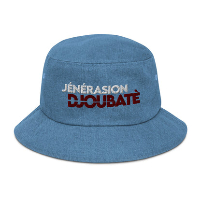 “Jénérasion Djoubatè” denim bucket hat - Fos Kréyol