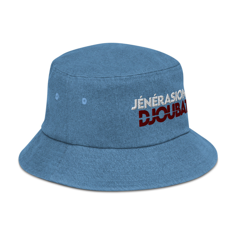 “Jénérasion Djoubatè” denim bucket hat - Fos Kréyol