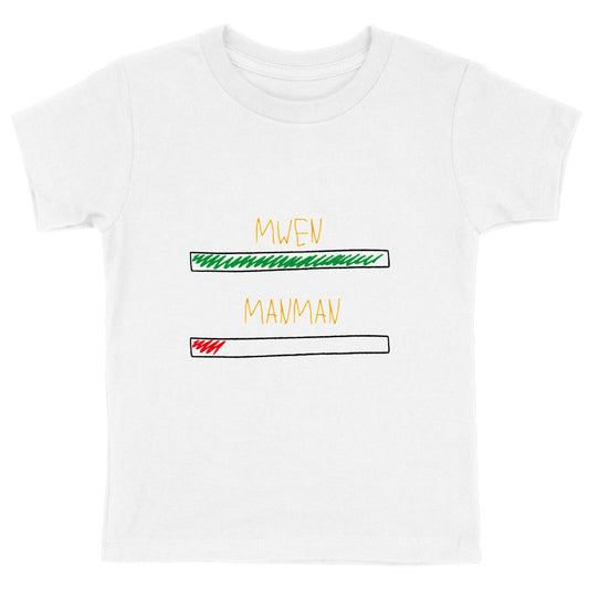 Tshirt enfant personnalisé Mwen épi Manman - Ti manmay