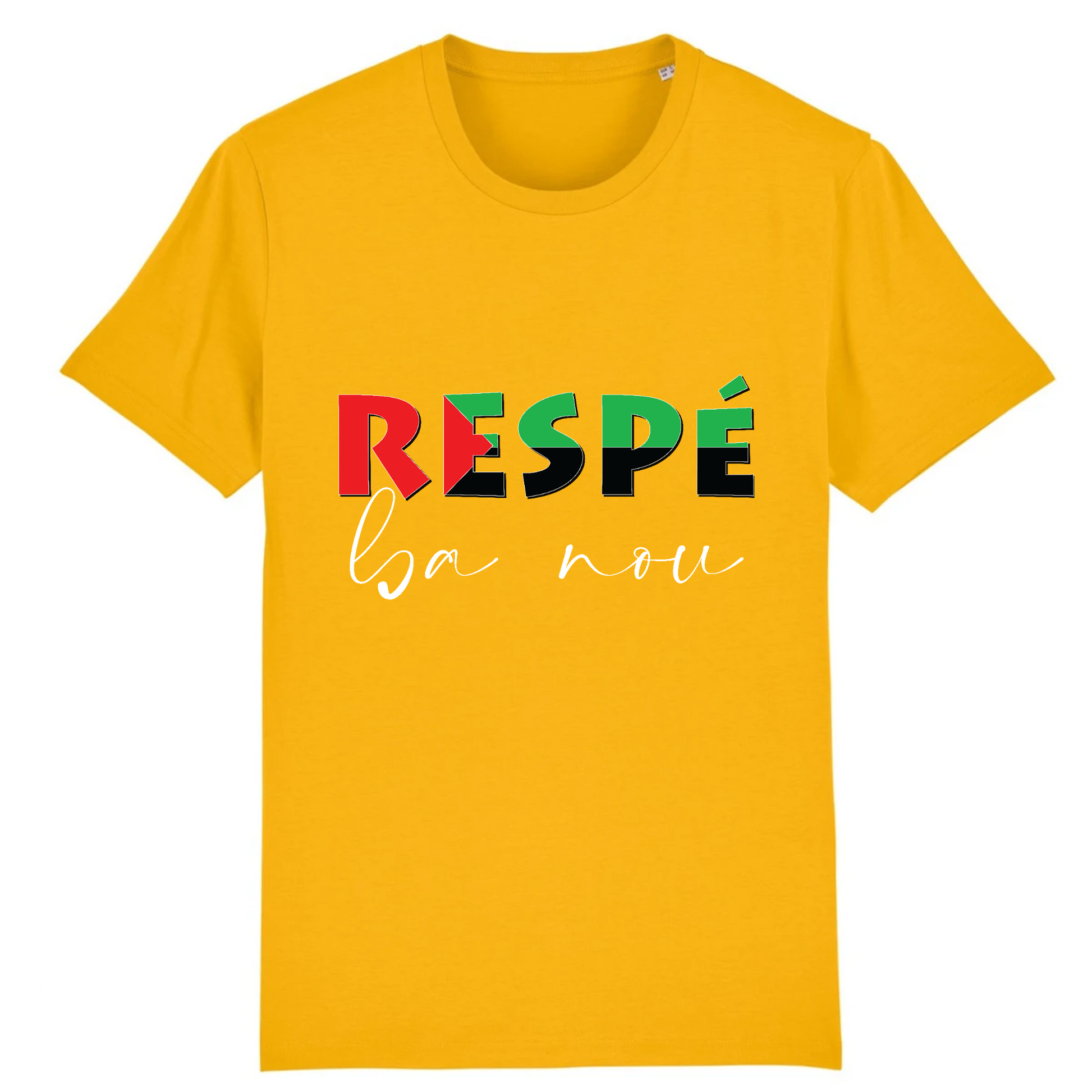 T-shirt personnalisé unisexe Respé Ba nou - Vizyon - KEMIT'ART - Martinique - Guadeloupe - Guyane - Créole