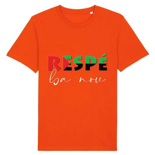 T-shirt personnalisé unisexe Respé Ba nou - Vizyon - KEMIT'ART - Martinique - Guadeloupe - Guyane - Créole