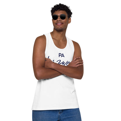 Premium sports tank top for men "Pa bizwen palé" - Fos Kréyol