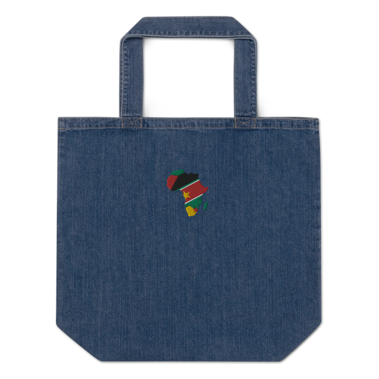 Tote bag en jean écologique Rasin nou - Tjè mwen blendé - KEMIT'ART - Martinique - Guadeloupe - Guyane - Créole