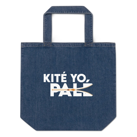 Tote bag en jean écologique "Kité yo palé"