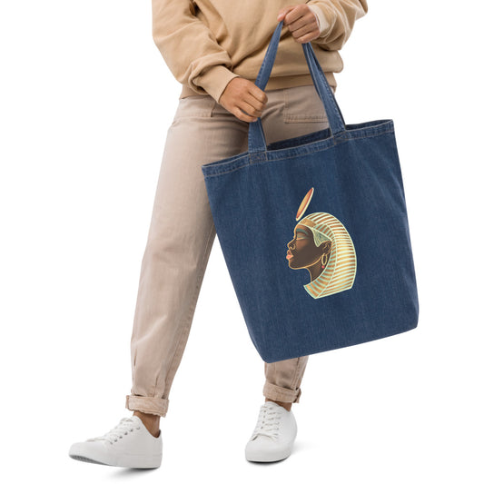 Eco-friendly denim tote bag "Fanm Ren" - Tony Faith Art