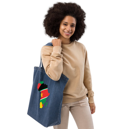 Tote bag en jean écologique Rasin - Tjè mwen blendé - KEMIT'ART - Martinique - Guadeloupe - Guyane - Créole